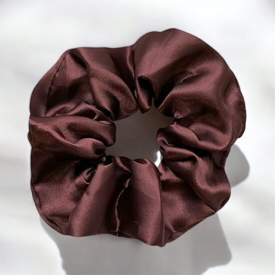 Chouchou en satin Marron